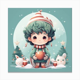 Elf in Christmas Stuff Canvas Print