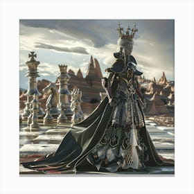 Desert Dominion: The Chess Queen's Vista Canvas Print