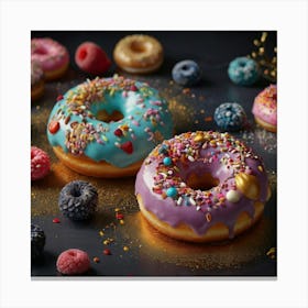 Donuts With Sprinkles Canvas Print