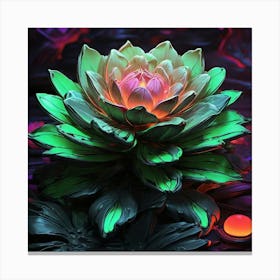 Default Neon Bloom Green Art Print 2 Canvas Print