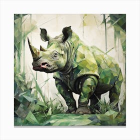 Rhino In The Jungle Canvas Print