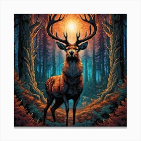 Deer In The Forest 59 Canvas Print