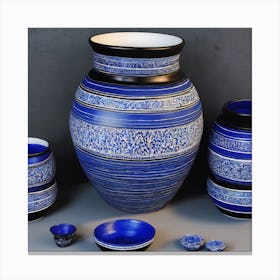 BB Borsa Blue And White Vases 1 Canvas Print
