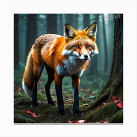 Red Fox In The Forest 2 Canvas Print