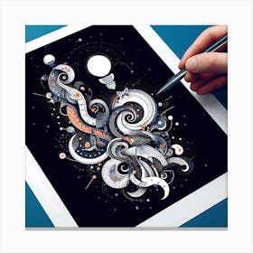 Abstract Octopus Canvas Print