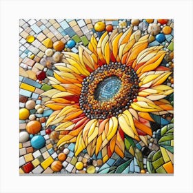 Mosaic Sunflower Canvas Print