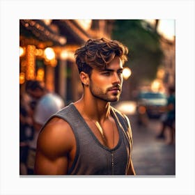 Man In A Tank Top 2 Canvas Print