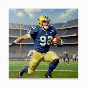 The Blitz Commander Football Player on the Field Canvas Print