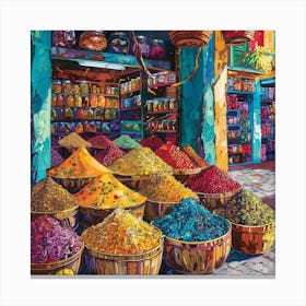 Moroccan Spice Market Canvas Print