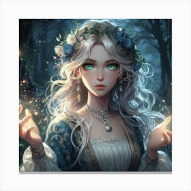 Fairy Girl In The Forest 6 Canvas Print