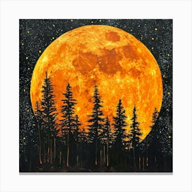 Full Moon In The Forest 4 Canvas Print