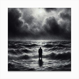 Man In The Water 1 Canvas Print