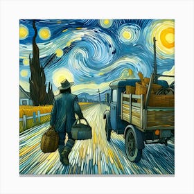 Man On His Way To Work Van Gogh , Abstract Art 2 Lienzo