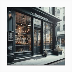 Black Coffee Shop Canvas Print