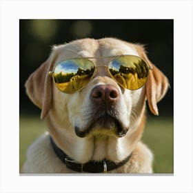 Yellow Labrador Wearing Sunglasses 2 Canvas Print