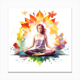 Watercolor Yoga 7 Canvas Print