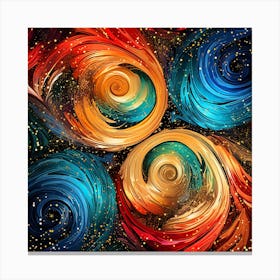 Abstract Colorful Swirls Abstract Painting 2 Canvas Print