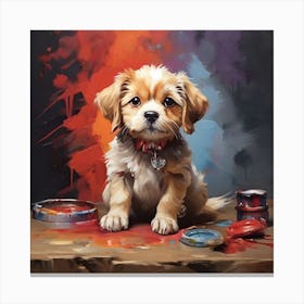 dog art paint Canvas Print