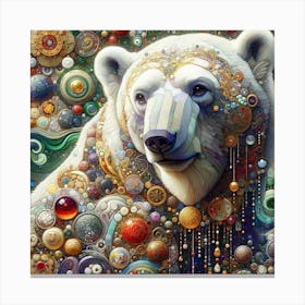 Polar Bear in the style of collage-inspired Canvas Print