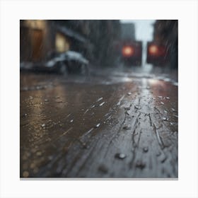 Rainy City Street 5 Canvas Print