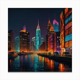 New York City At Night Canvas Print