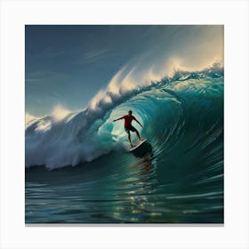 Surfer Riding A Wave 3 Canvas Print