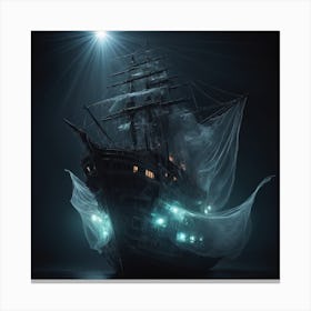 Ship In The Dark Canvas Print