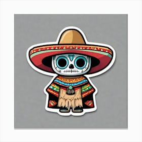 Mexican Pancho Sticker 2d Cute Fantasy Dreamy Vector Illustration 2d Flat Centered By Tim Bu (41) Canvas Print