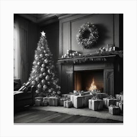 Christmas Tree In The Living Room 14 Canvas Print