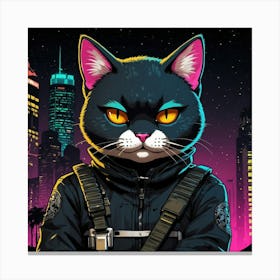 Default A Badass Ninja Cat Named Bitmeow Movie Poster Backgrou 3 Canvas Print