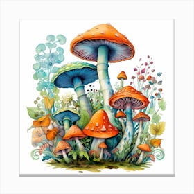 Mushrooms And Flowers 39 Canvas Print