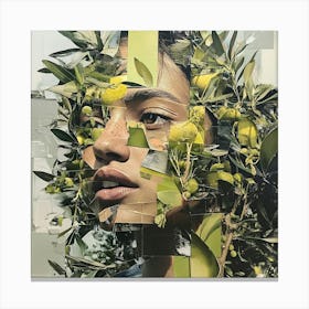 Collaged Portrait Of A Woman Canvas Print