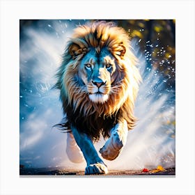 Lion Running Canvas Print