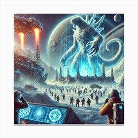 A Sci Fi Depiction Of The Catalyst Of Kaiju Creat Canvas Print