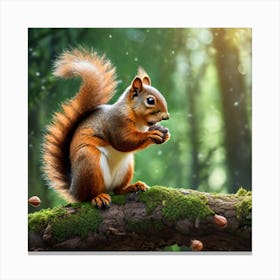 Red Squirrel In The Forest 42 Canvas Print