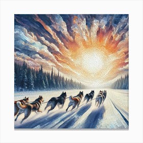 Huskies to the Horizon Canvas Print