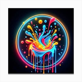 Neon Paint Splash Lienzo