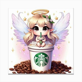 Starbucks Angel Canvas Print