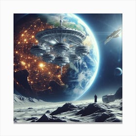 Spaceship In Space 28 Canvas Print