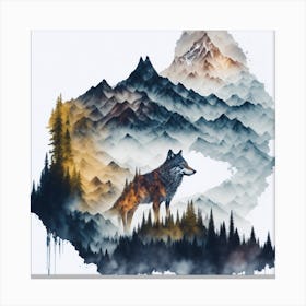 Wolf In The Mountains Canvas Print