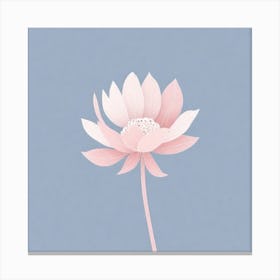 A White And Pink Flower In Minimalist Style Square Composition 47 Canvas Print