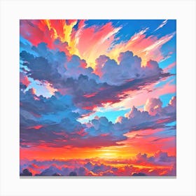 Sunset Over Clouds 1 Canvas Print