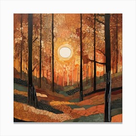 Sunset In The Woods 4 Canvas Print