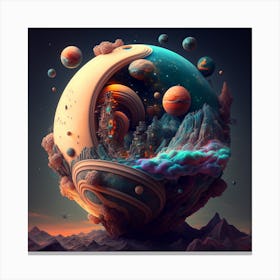 Planets In Space 8 Canvas Print