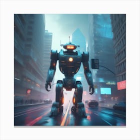 Robot In The City 67 Canvas Print