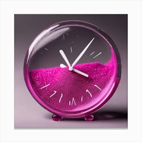 Pink Sand Clock Canvas Print