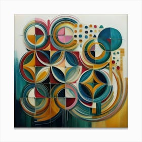 abstract painting with geometric 5 Canvas Print