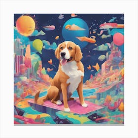 Dog In Space 3 Canvas Print