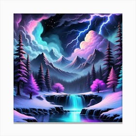 Stormy Night In The Mountains Canvas Print