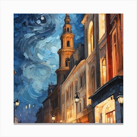 Starry Night In The City Canvas Print